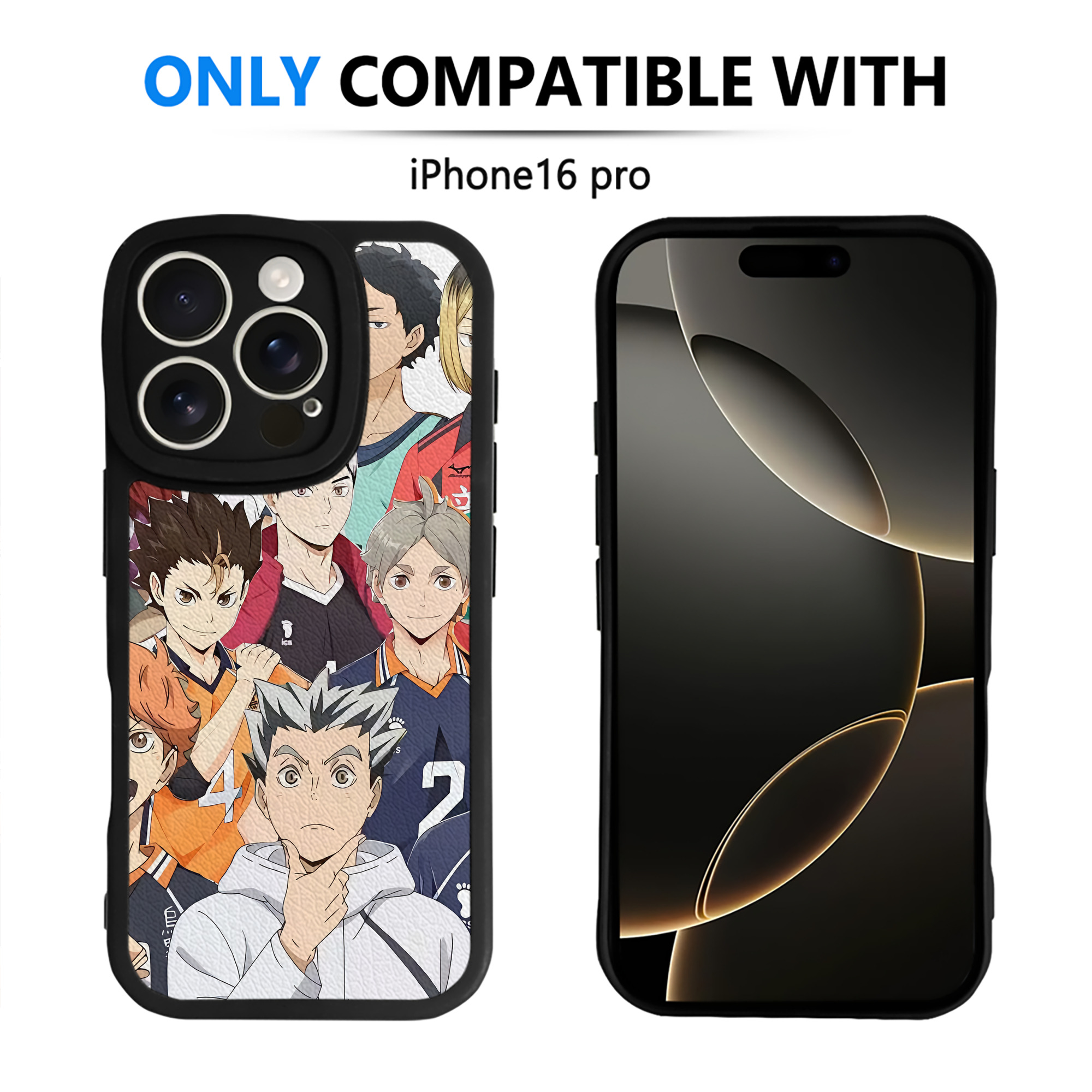 （画像用） ハイキュー!! Haikyu!! 【iPhone 16シリーズ対応】シリコンスマホケース（レザー調） 材質：シリコン